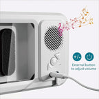 Waterproof Phone Holder with Speaker, Shower Phone Holder Waterproof, Shower Phones Holder with Wireless Bluetooth Speaker with 360° Rotation Ipx4 Aqua with Shower Play(White)